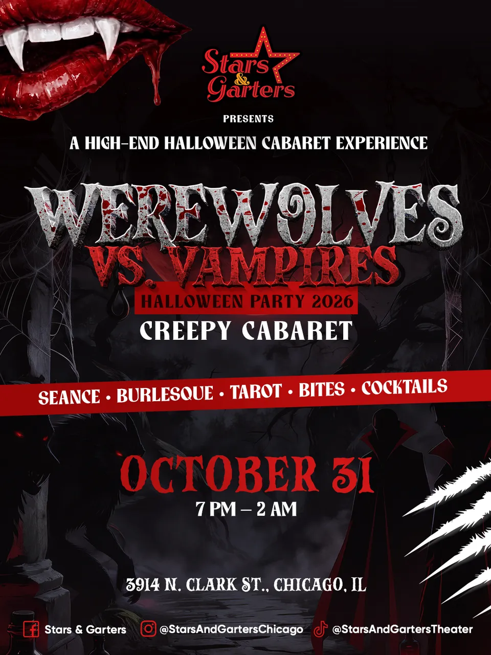 Halloween 2026: Werewolves vs. Vampires Creepy Cabaret